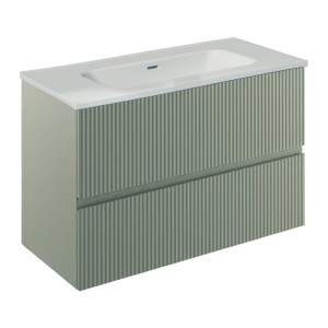 131769+126224  Тумба VORA 80  2  ящ, +   раковина біла ENZO,   MINERAL GREEN (1 сорт)