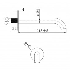 D119100000001MB Flow Вилив для ванни, чорний матовий (1 сорт)