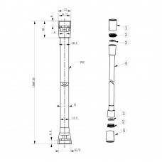 D113000001000C Flow Душовий шланг з латунними гайками G1/2’’ довжиною 1,5 м, хром (1 сорт)