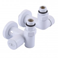 !Набір Кран вентильний кутовий з американкою SOLOMON LUX 1/2″ WHITE 7777_TEN (1уп.)