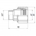 З'єднання зажимне пряме для труби Ø22мм 1/2″З латунне LS332S OPTIMUM