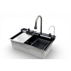 Мийка кухонна MITTONI P-5 7546 чорна з нержавіючої сталі 75*46*22 BLACK ( А0059850 )