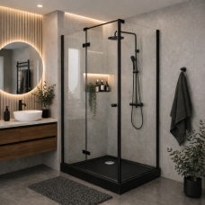 Душова кабіна INSANA Adriana Black M 100х80х210 мілкий піддон 14см ( А0051343 )