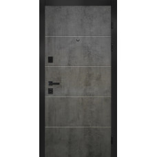 Двері HYGGE Apart 100 Granit Бетон темний/Супермат білий, Права 860, ручка чорна