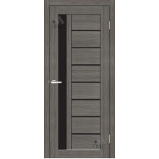 Дверне полотно OMiS CORTEX DECO Deco 09 ЧС Дуб Ash чорне скло
